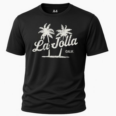 La Jolla California Vintage 70s Palm Trees Graphic Performance Shirt