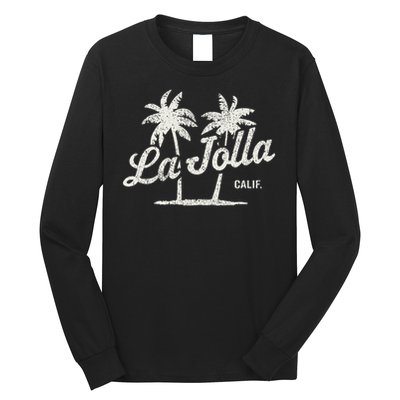 La Jolla California Vintage 70s Palm Trees Graphic Long Sleeve Shirt