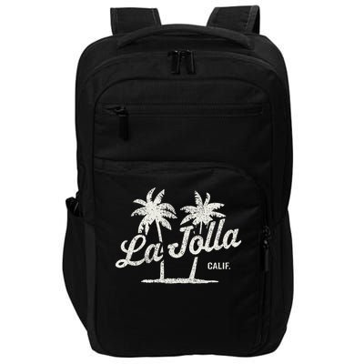 La Jolla California Vintage 70s Palm Trees Graphic Impact Tech Backpack