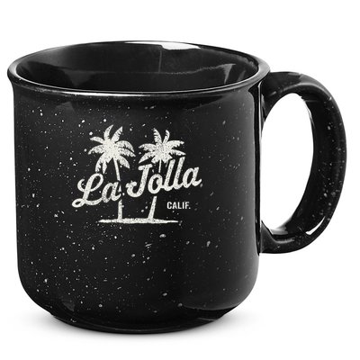 La Jolla California Vintage 70s Palm Trees Graphic 15oz Campfire Ceramic Mug
