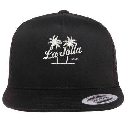 La Jolla California Vintage 70s Palm Trees Graphic Flatbill Hat