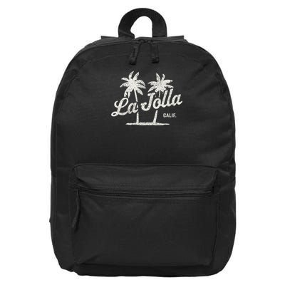 La Jolla California Vintage 70s Palm Trees Graphic 16 in Basic Backpack
