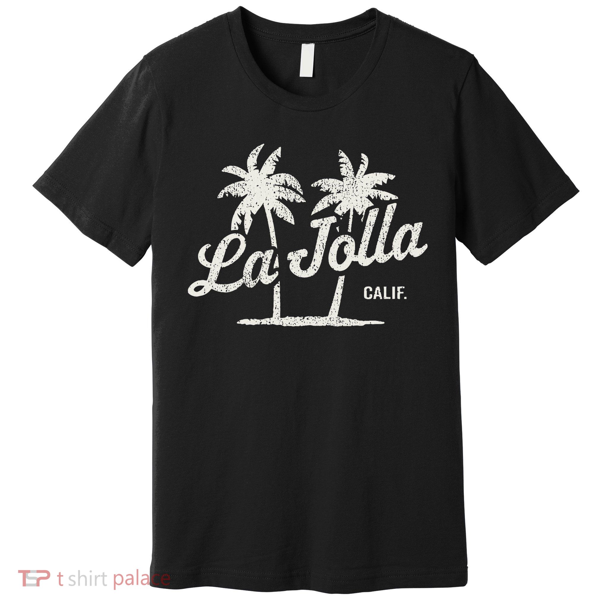 La Jolla California Vintage 70s Palm Trees Graphic Premium T-Shirt