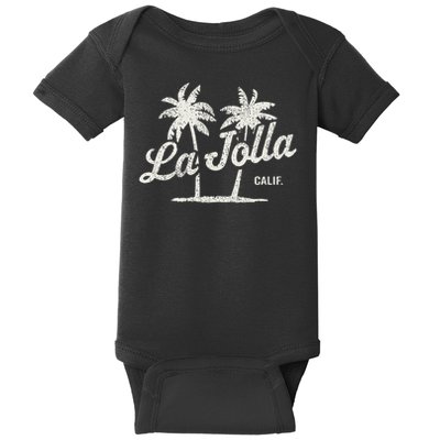 La Jolla California Vintage 70s Palm Trees Graphic Baby Bodysuit