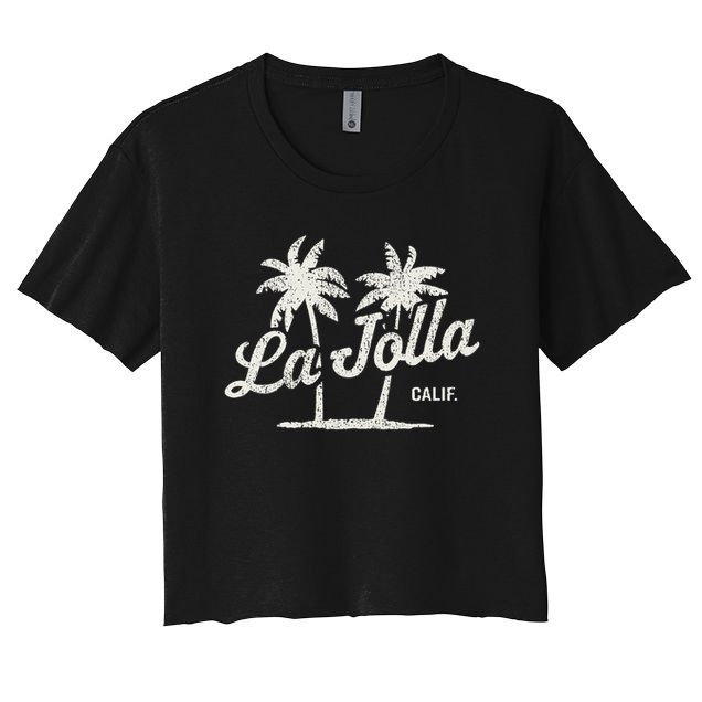 La Jolla California Vintage 70s Palm Trees Graphic Crop Top