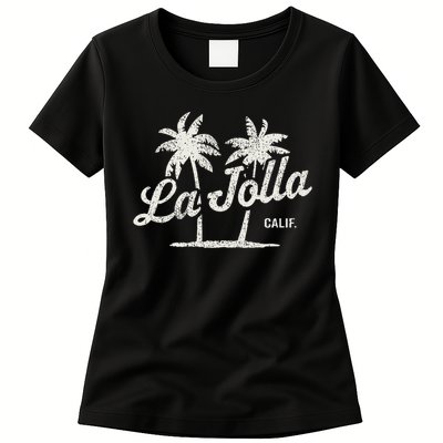 La Jolla California Vintage 70s Palm Trees Graphic Womens T-Shirt