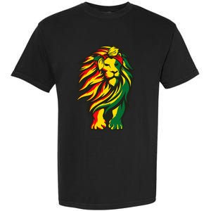 Lion Juneteenth Cool Black History African American Flag Raglan Garment-Dyed Heavyweight T-Shirt