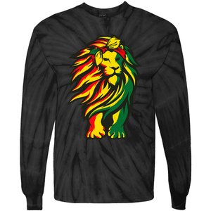 Lion Juneteenth Cool Black History African American Flag Raglan Tie-Dye Long Sleeve Shirt