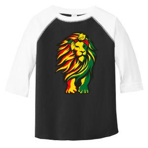 Lion Juneteenth Cool Black History African American Flag Raglan Toddler Fine Jersey T-Shirt