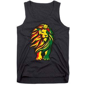 Lion Juneteenth Cool Black History African American Flag Raglan Tank Top