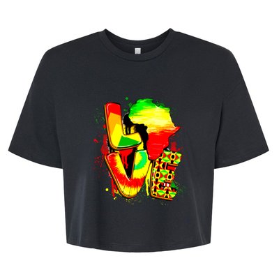 Love Juneteenth Celebrating Black Freedom 1865 African American Bella+Canvas Jersey Crop Tee