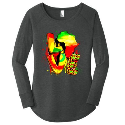 Love Juneteenth Celebrating Black Freedom 1865 African American Women's Perfect Tri Tunic Long Sleeve Shirt