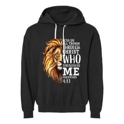 Lion Judah Christian Religious Scripture Garment-Dyed Fleece Hoodie