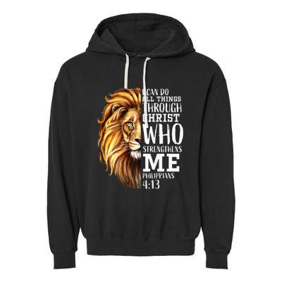 Lion Judah Christian Religious Scripture Garment-Dyed Fleece Hoodie