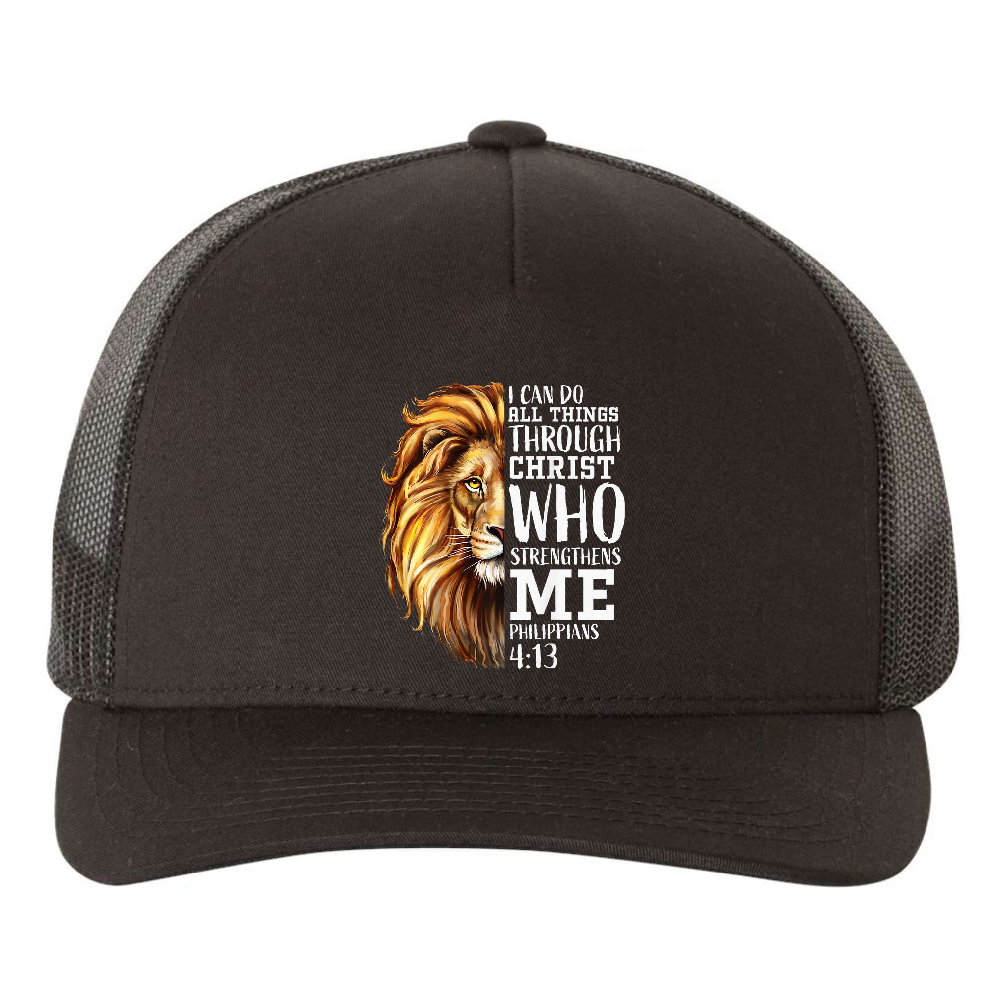 Lion Judah Christian Religious Scripture Yupoong Adult 5-Panel Trucker Hat