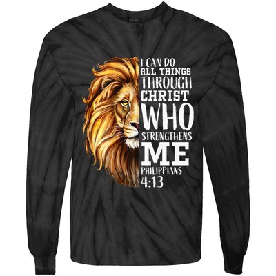 Lion Judah Christian Religious Scripture Tie-Dye Long Sleeve Shirt