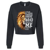 Lion Judah Christian Religious Scripture Cropped Pullover Crew