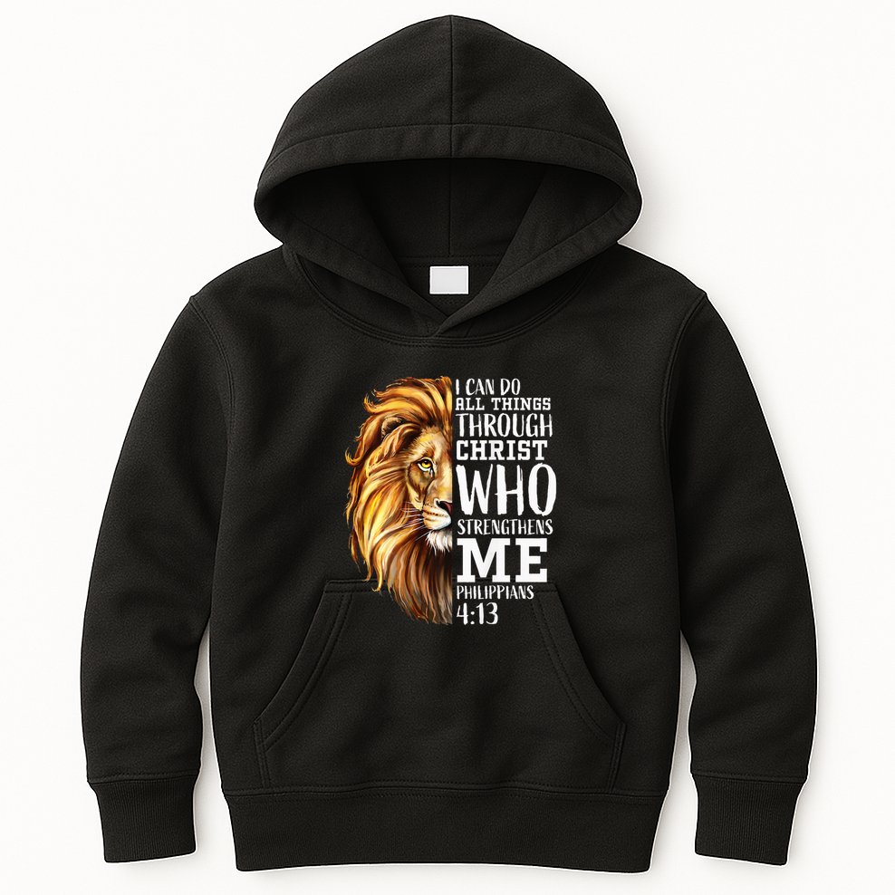 Lion Judah Christian Religious Scripture Kids Hoodie