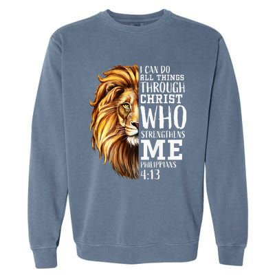 Lion Judah Christian Religious Scripture Garment-Dyed Sweatshirt