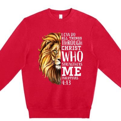 Lion Judah Christian Religious Scripture Premium Crewneck Sweatshirt