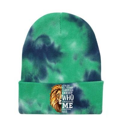 Lion Judah Christian Religious Scripture Tie Dye 12in Knit Beanie