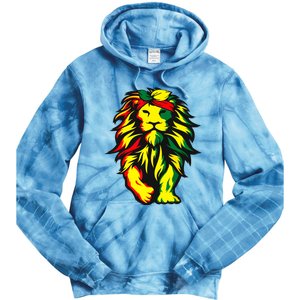 Lion Juneteenth Cool Black History African American Flag Tie Dye Hoodie