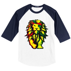 Lion Juneteenth Cool Black History African American Flag Baseball Sleeve Shirt