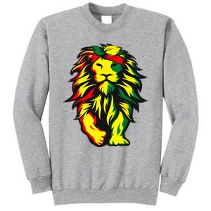 Lion Juneteenth Cool Black History African American Flag Tall Sweatshirt