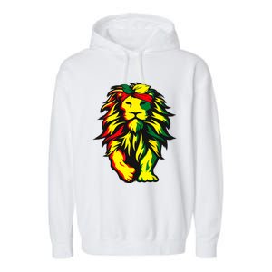 Lion Juneteenth Cool Black History African American Flag Garment-Dyed Fleece Hoodie