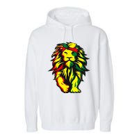 Lion Juneteenth Cool Black History African American Flag Garment-Dyed Fleece Hoodie