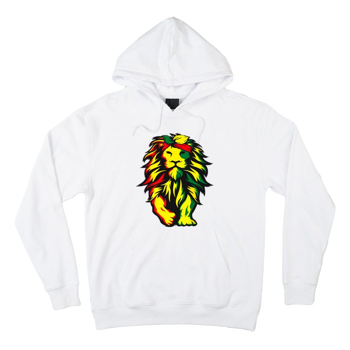 Lion Juneteenth Cool Black History African American Flag Hoodie