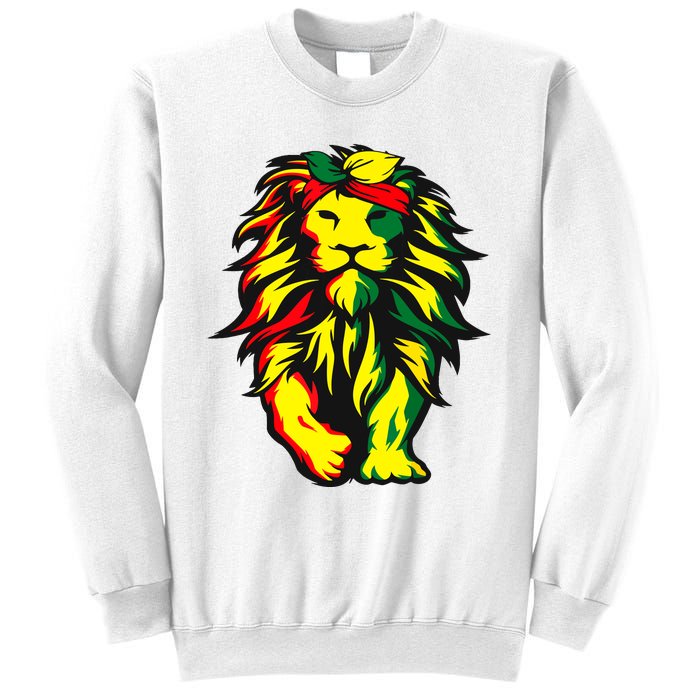 Lion Juneteenth Cool Black History African American Flag Sweatshirt