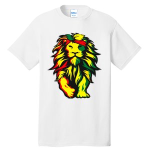 Lion Juneteenth Cool Black History African American Flag Tall T-Shirt