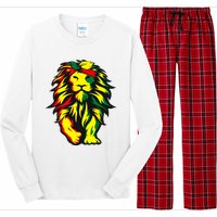 Lion Juneteenth Cool Black History African American Flag Long Sleeve Pajama Set