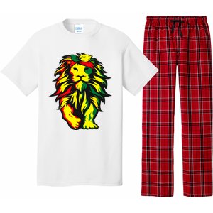 Lion Juneteenth Cool Black History African American Flag Pajama Set