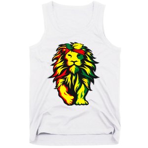 Lion Juneteenth Cool Black History African American Flag Tank Top