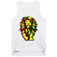 Lion Juneteenth Cool Black History African American Flag Tank Top