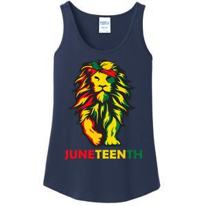 Lion Juneteenth Cool Black History African American Flag Ladies Essential Tank