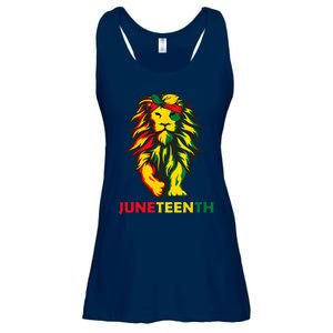 Lion Juneteenth Cool Black History African American Flag Ladies Essential Flowy Tank