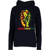 Lion Juneteenth Cool Black History African American Flag Womens Funnel Neck Pullover Hood