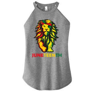 Lion Juneteenth Cool Black History African American Flag Women's Perfect Tri Rocker Tank