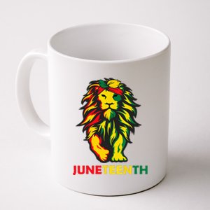 Lion Juneteenth Cool Black History African American Flag Coffee Mug