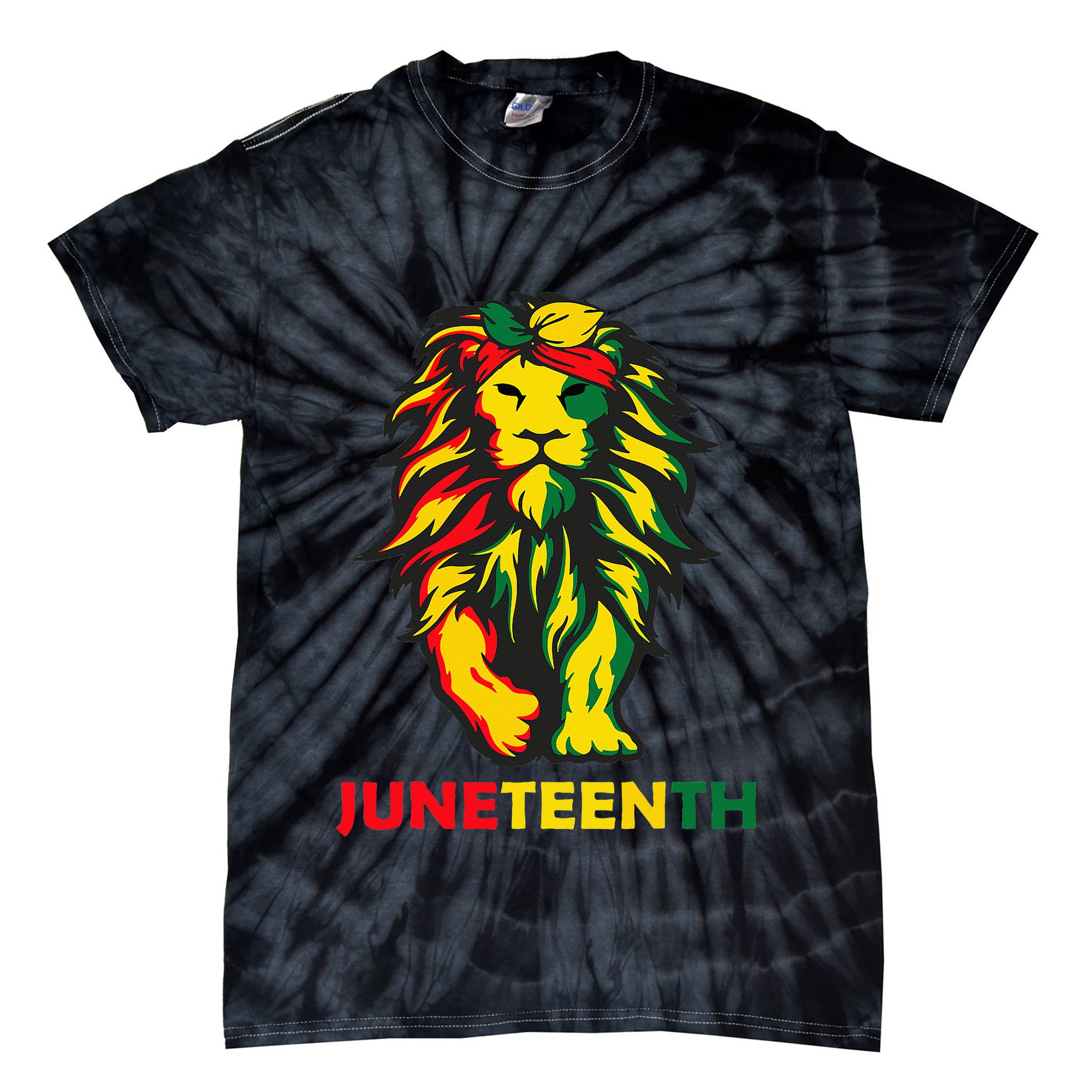 lion junenth cool black history african american flag Tie-Dye T-Shirt