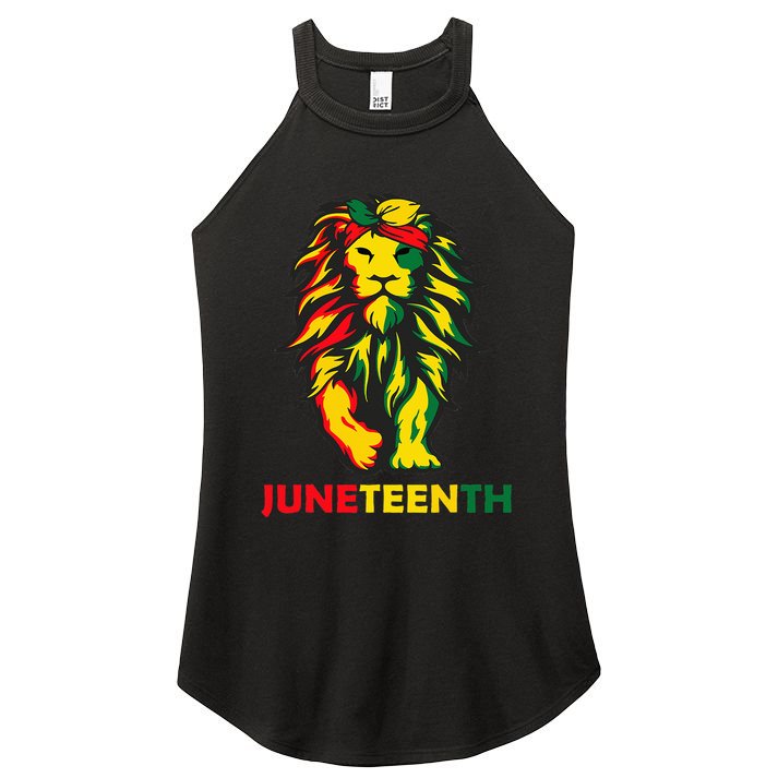 lion junenth cool black history african american flag Women's Perfect Tri Rocker Tank