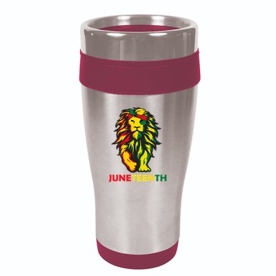 lion junenth cool black history african american flag 16oz Travel Tumbler