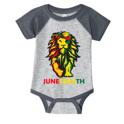 lion junenth cool black history african american flag Infant Baby Jersey Bodysuit