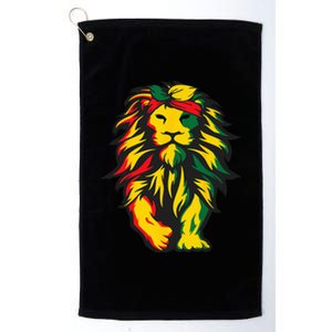 Lion Juneteenth Cool Black History African American Flag Platinum Collection Golf Towel