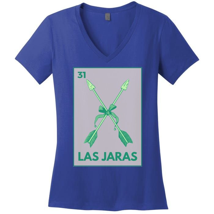 Las Jaras Card Mexican Lottery Card Cute Gift Women's V-Neck T-Shirt