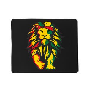 Lion Juneteenth Cool Black History African American Flag Mousepad