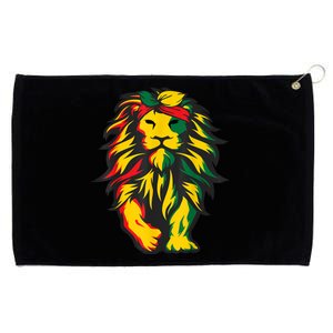 Lion Juneteenth Cool Black History African American Flag Grommeted Golf Towel